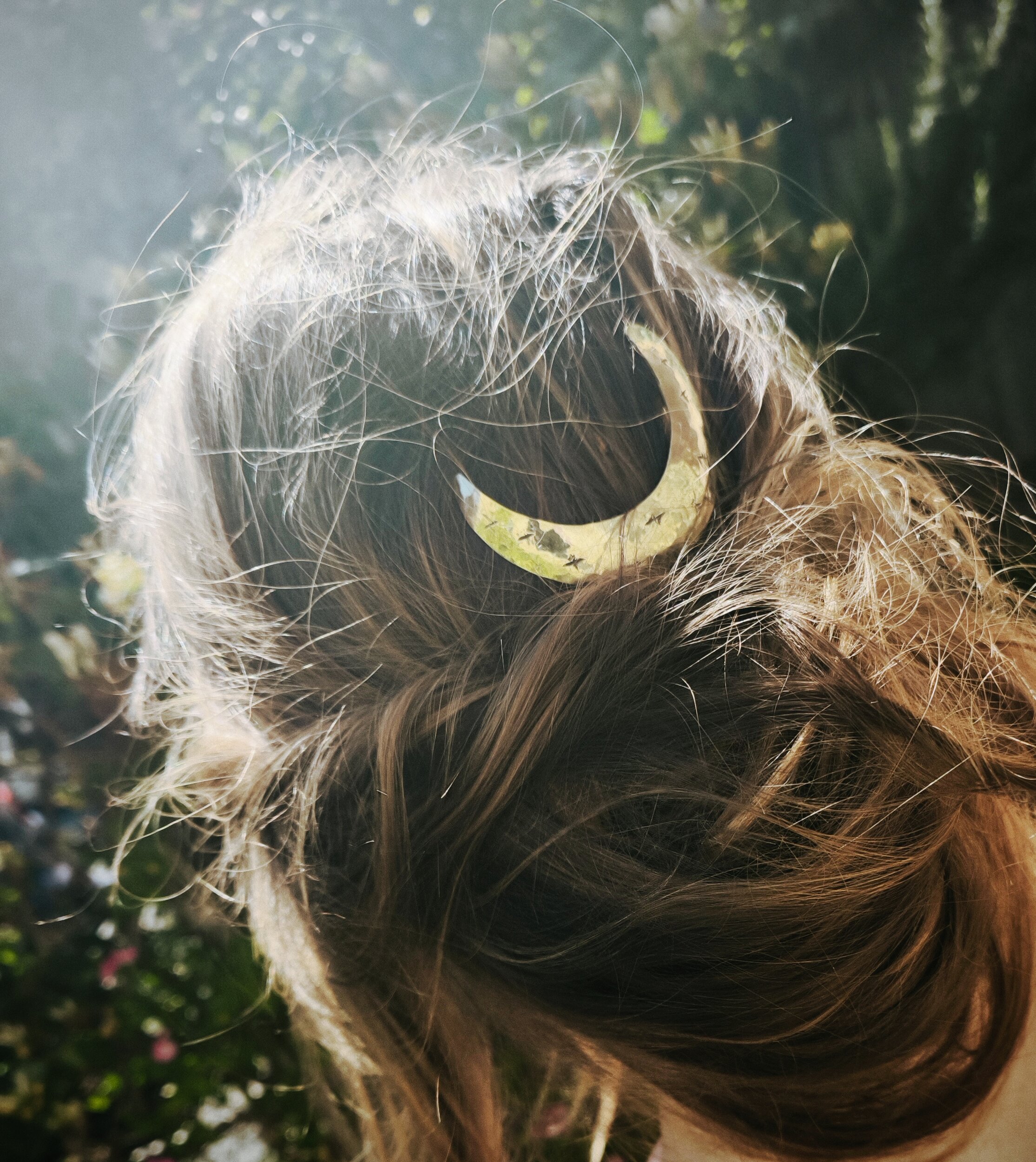 parure de cheveux selene lune verdegrine