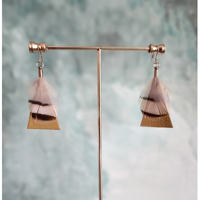 Verdegrine, Boucles triangle, Jaune Moutarde, Plume