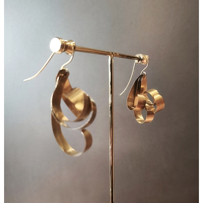 Boucles d'oreilles Arabesque, verdegrine, Artisane d'art