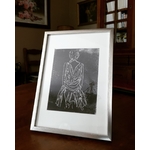 Femme de dos, Linogravure by Verdegrine