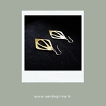 Boucles doreilles laiton et or - Verdegrine - Créations artisanales