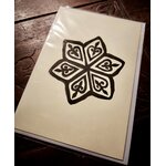 CARTE POSTALE ETOILE FOLK, ATELIER VERDEGRINE, Encre noire