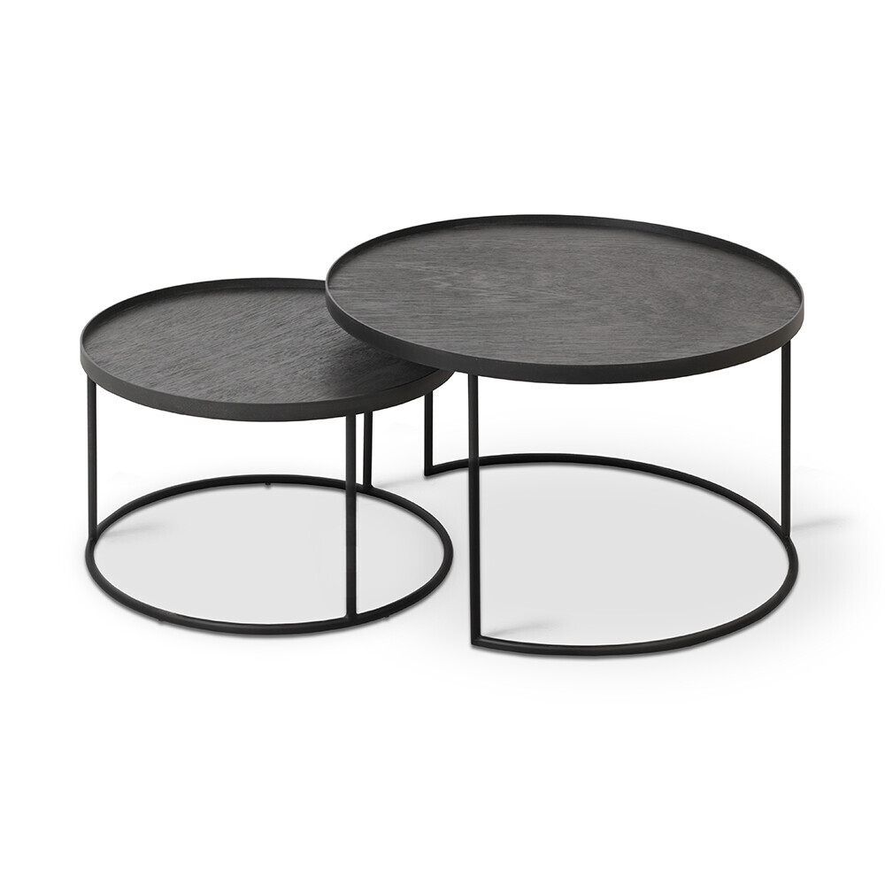 Set de 2 tables basses gigognes supports pour plateaux diam. 61cm et 48cm