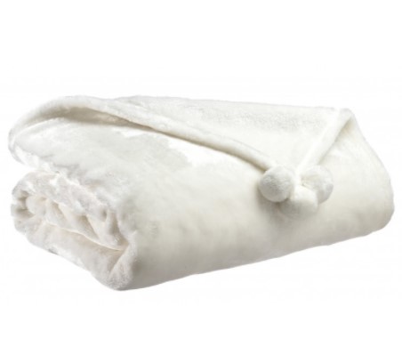 Plaid 130x170 Tender pompon neige
