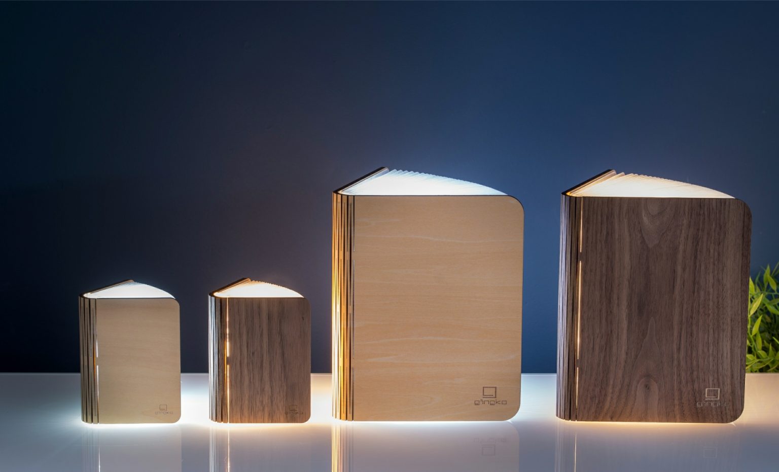 Lampe Livre Led Pliante en Bois, Lampe Livre Lumineux en Noyer