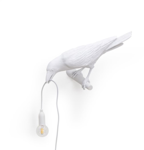 Lampe Corbeau Locking applique blanc
