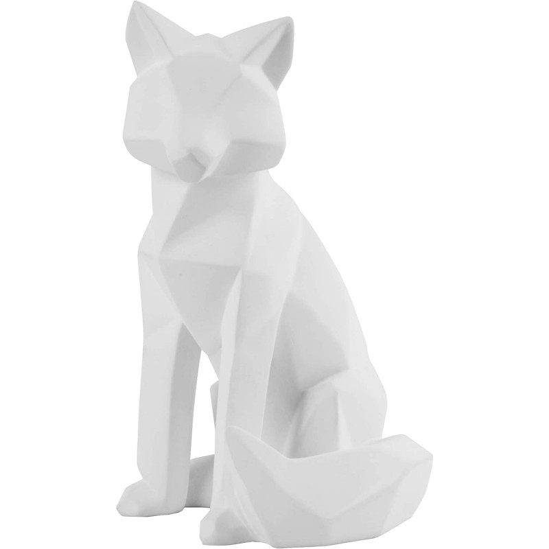 Figurine Origami Fox Large Blanc mat