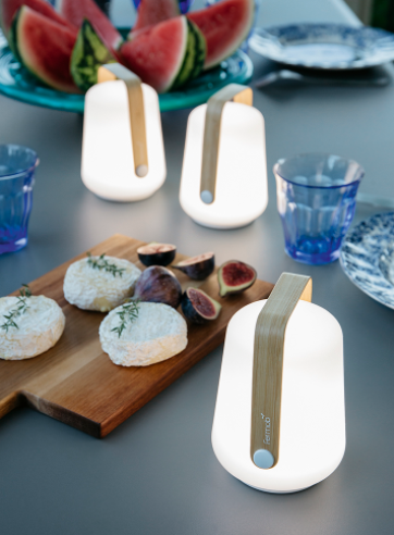 Lot de 3 lampes d\'extérieur sans fil Balad édition bambou 12cm