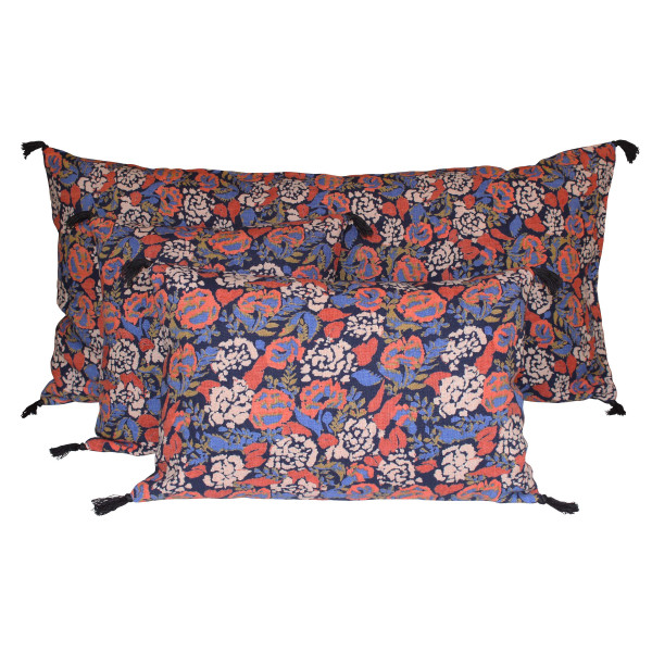 coussin coron indigo