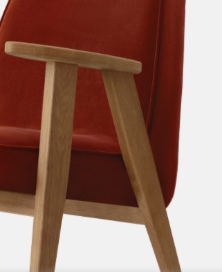 Fauteuil 366 red velvet red brick détail