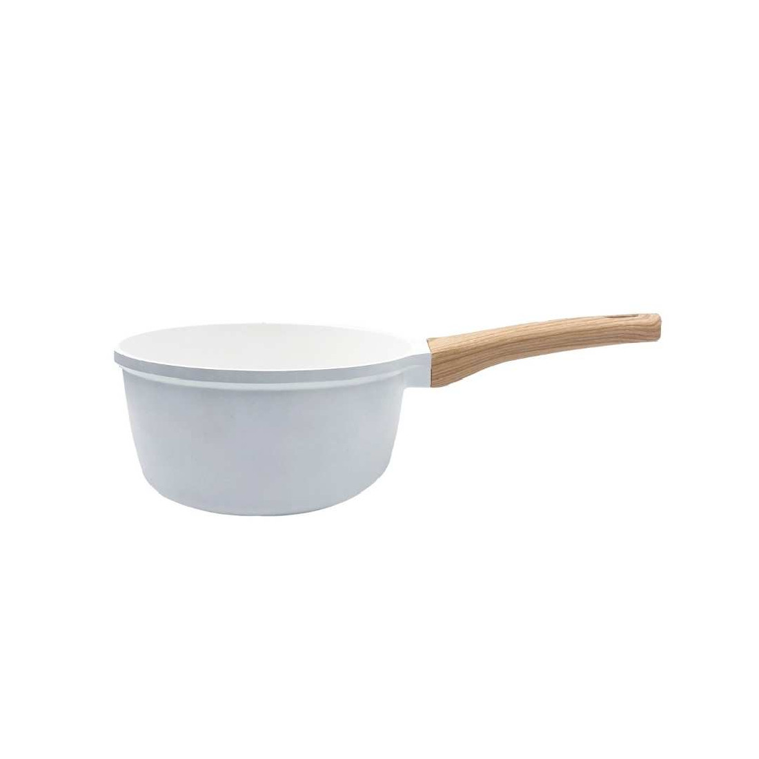 Casserole anti-adhérente revêtement minéral 20cm coloris blanc