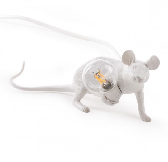 Lampe souris blanche allongée Seletti Mouse lamp lie down