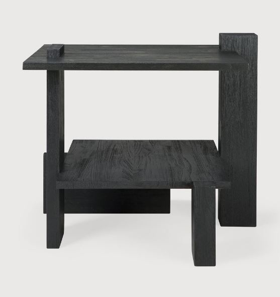 Table d\'appoint Abstract teak massif noir