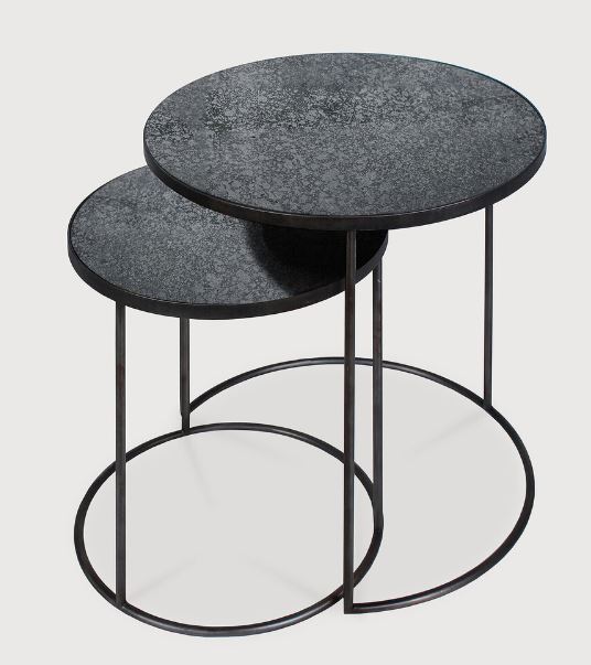 Set de 2 tables hautes gigognes Nesting Charcoal