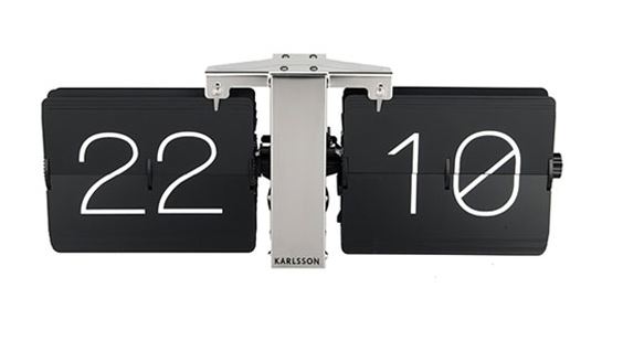 Horloge moderne Flip Flap noire