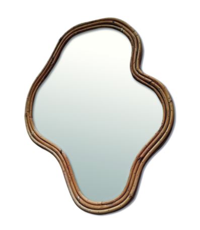 Miroir Trèfle rotin naturel Grand Modèle