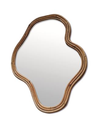 Miroir Trèfle rotin naturel Moyen Modèle