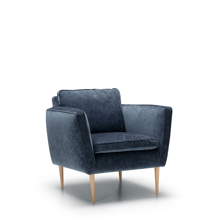 Fauteuil Teddy velours chenillé Dark Blue