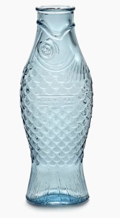 carafe fish serax bleu transparente