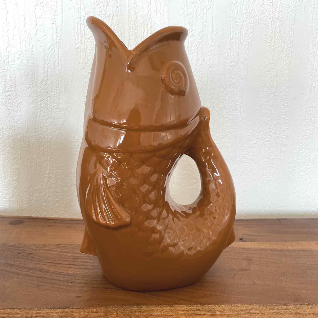 Vase céramique Poisson marron