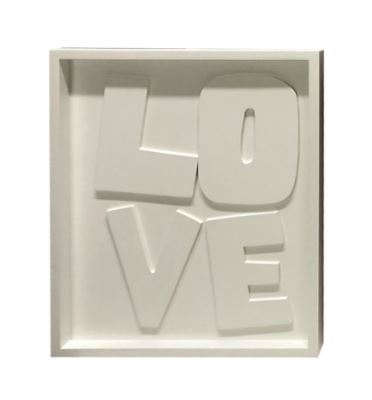 Tableau Love Blanc 3D