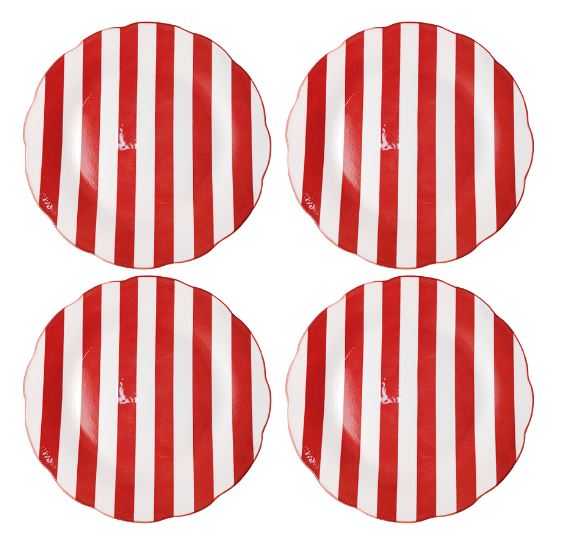 grande assiette rayure rouge