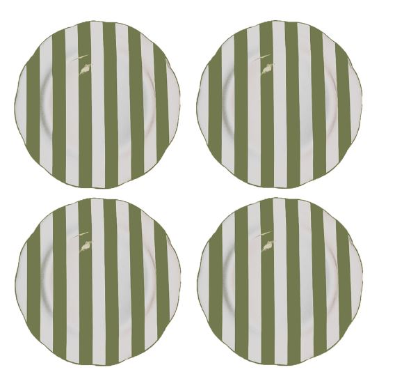 grande assiette rayure kaki