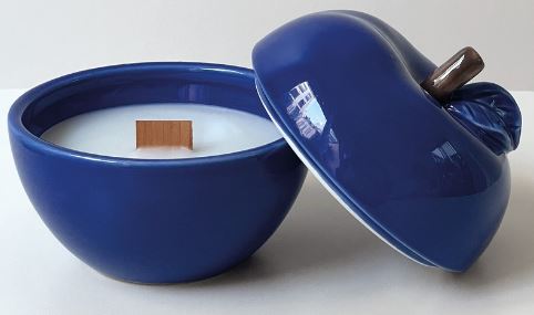 bougie pomme bleu foncé