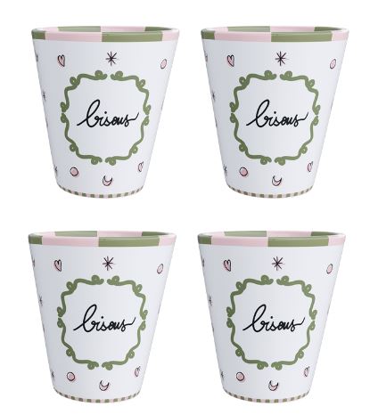 set de 4 gobelets bisous