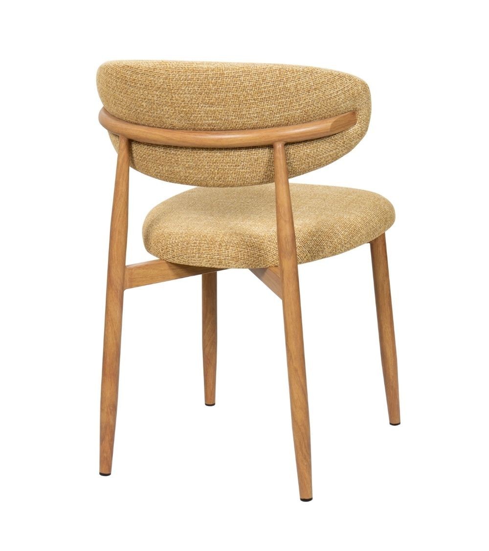 CHAISE GEORGIA MOUTARDE PIED NATUREL