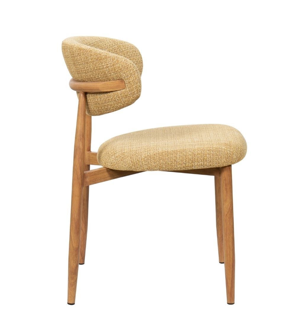 CHAISE GEORGIA MOUTARDE PIED NATUREL 2