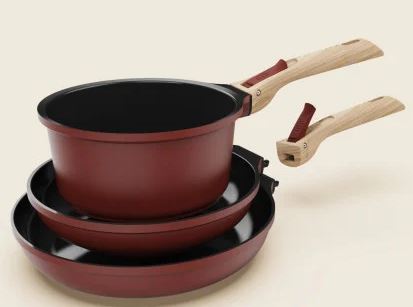 trio poele casserole rouge