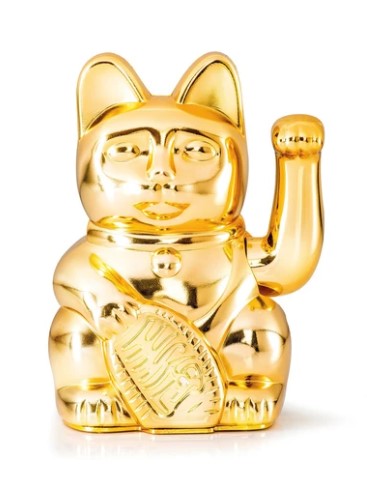Chat Lucky cat Maneki Neko glossy gold