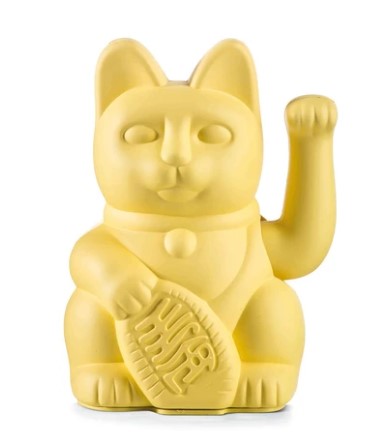 Chat Lucky cat Maneki Neko jaune