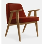 Fauteuil 366 red velvet red brick