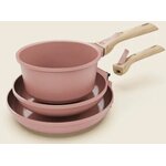 trio poele casserole rose