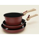 trio poele casserole rouge