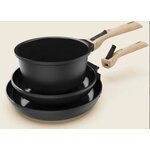 trio poele casserole noir