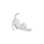 figurine-origami-chat-stretching-blanc-mat-debout