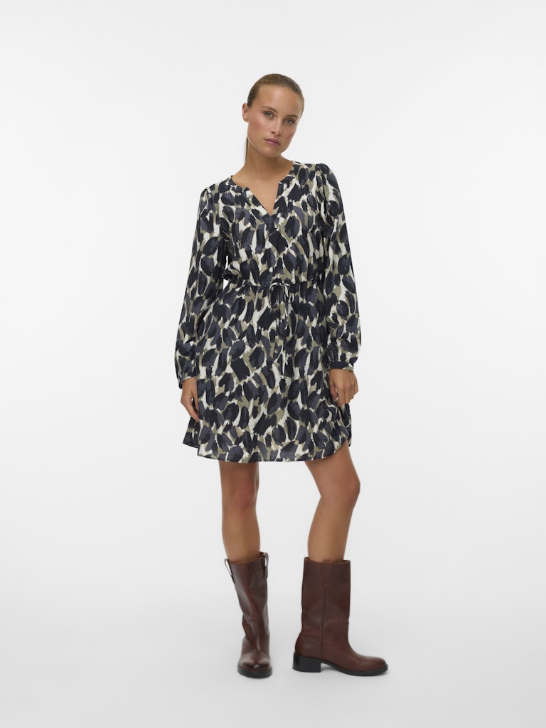 Robe Noire Vero Moda Boutique - Taille 38/40 - Style évasé Sans Manches Pour Automne-hiver - En Coton, Longueur Midi