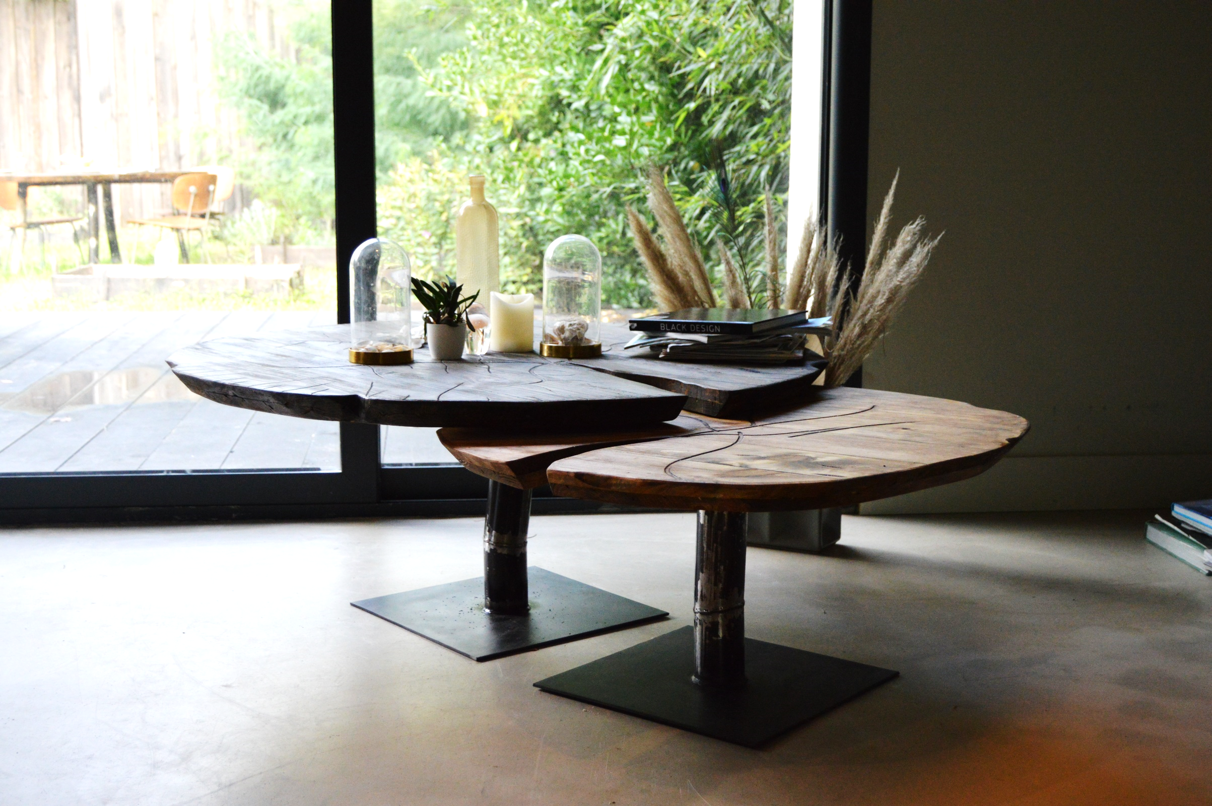 TABLE BASSE DOUBLE NENUPHAR Ø 110 cm et Ø 80 cm