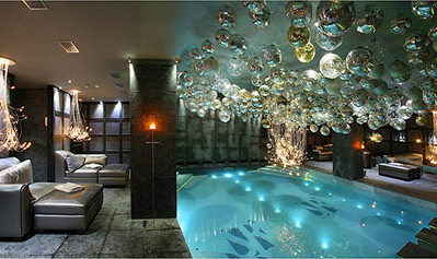 lustre cf3a en fibre optique by david emery hotel saint roch courchevel