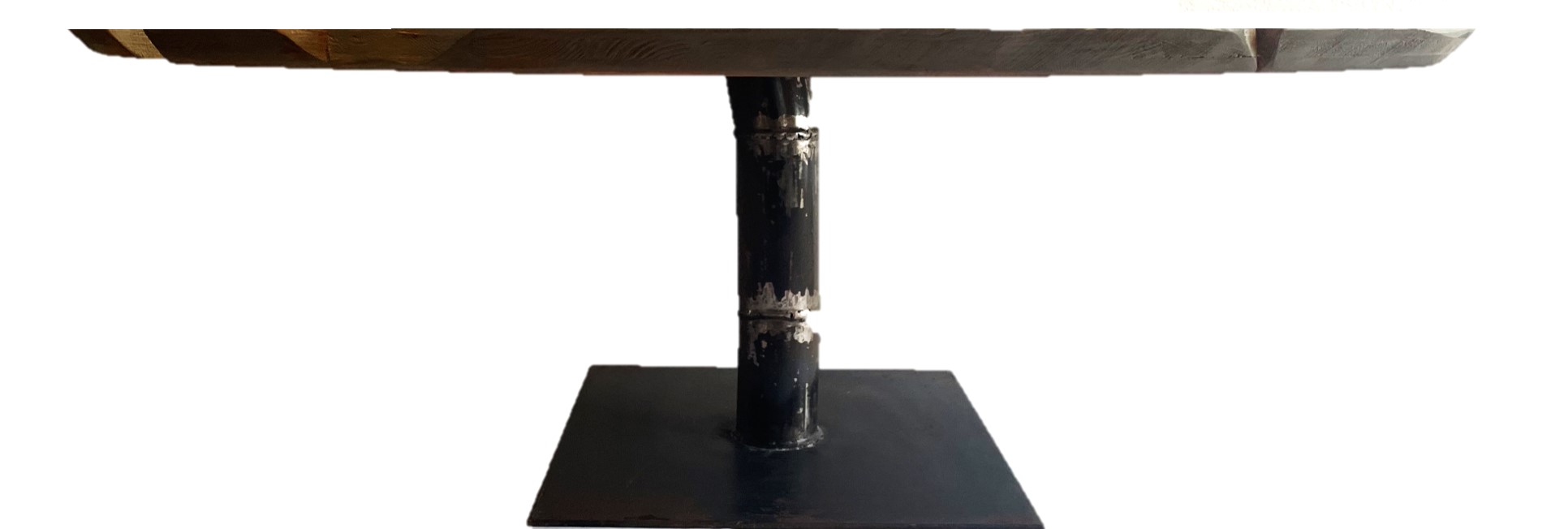 Table basse sculpture Nénuphar sur bois D80cm- Collection Nature -pied métal sculpture bambou - VRauf Grand Public