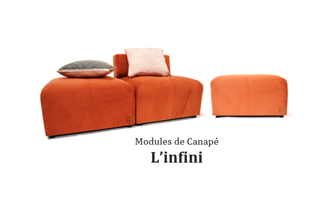 Canapé modulable tissu velours VRauf