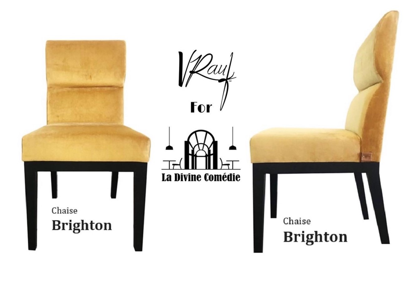 Chaise bois et velours