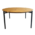 Table basse Nénuphar Collection Nature D80cm - pied métal noir mat indus - teinte miel - VRauf Grand Public.jpeg