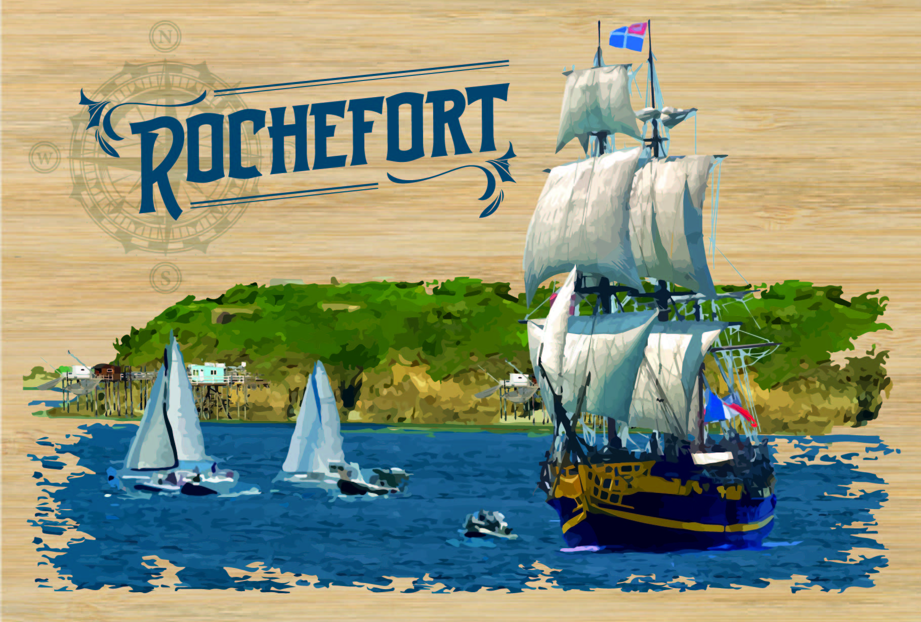 carte postale bois Rochefort