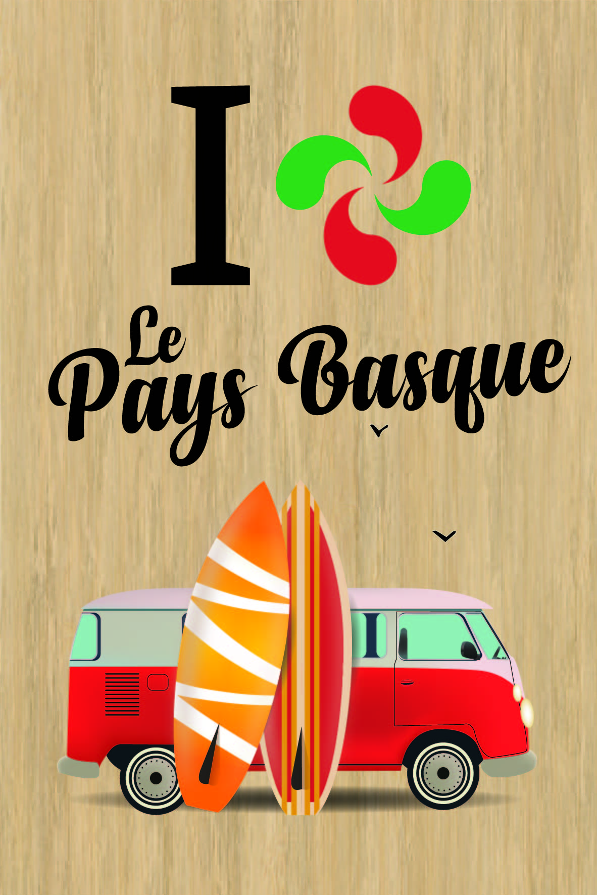 carte postale bois van pays basque