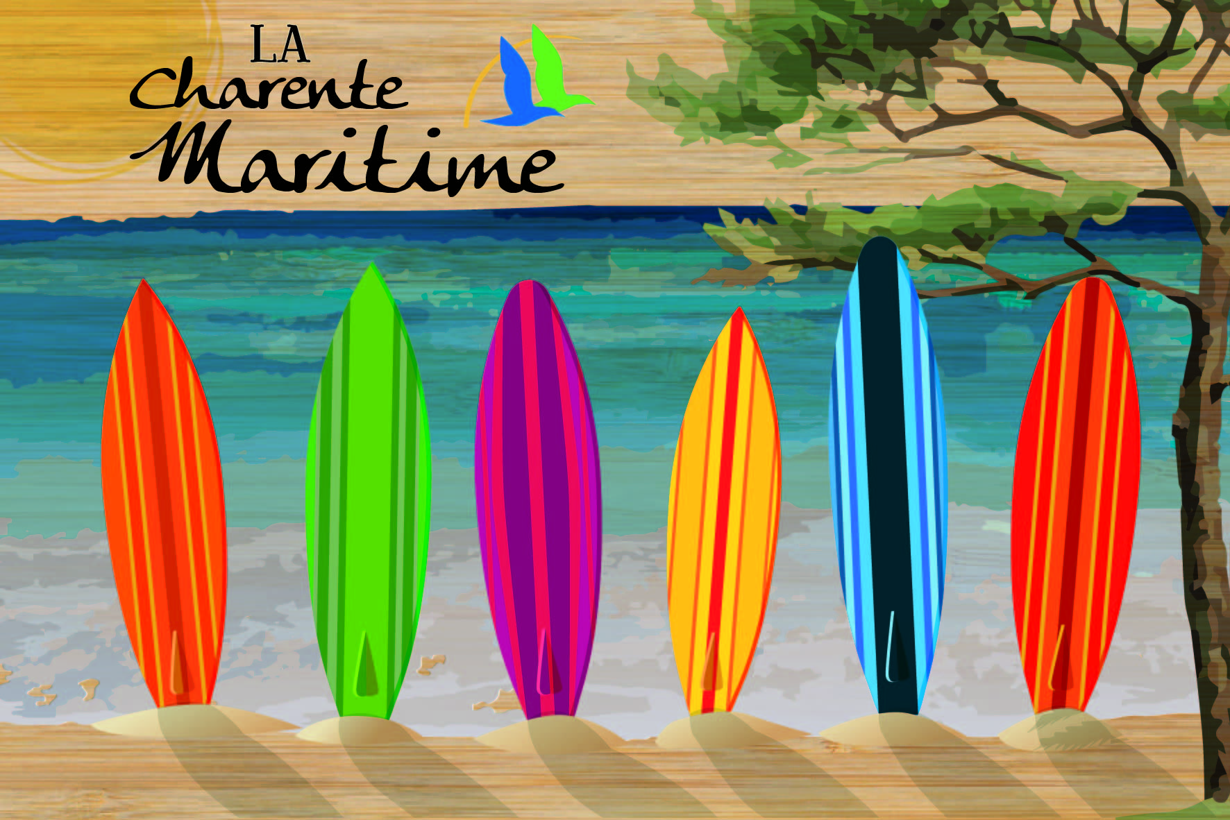 LOT DE 10 CARTES - SURF CHARENTE