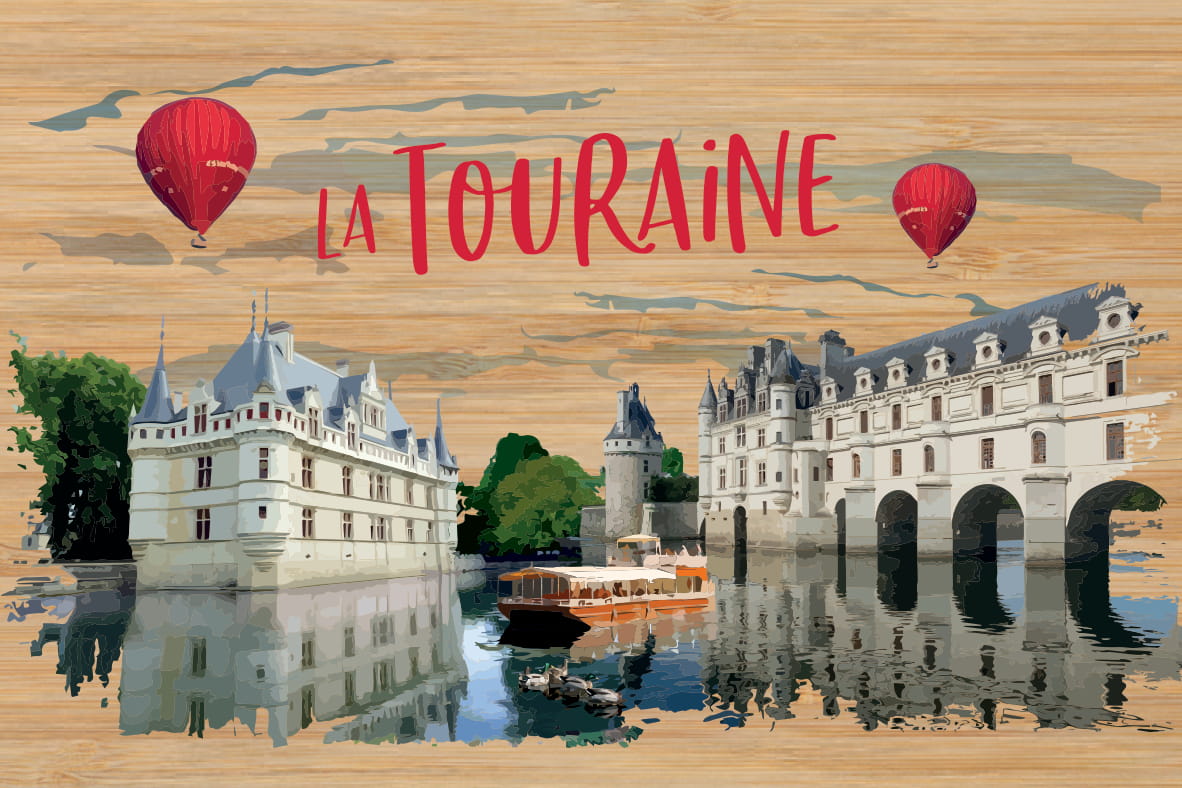 Lot De 10 Cartes Chateaux De La Loire Touraine Graphic Wood